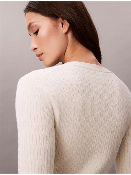 ls woven label cable cardigan CALVIN KLEIN JEANS | LV047F322GYAS